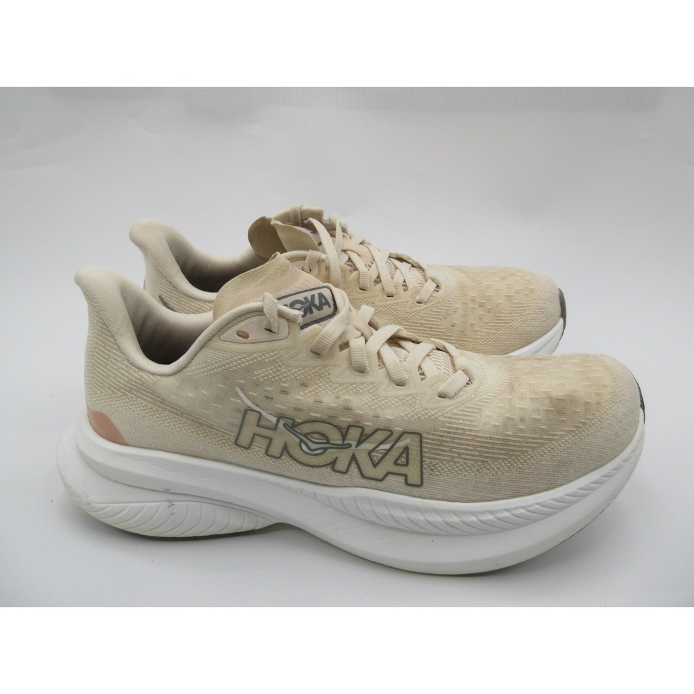 Hoka One One Mach 6 Shoes Womens Size 8 Beige Running Sneakers 1147810 EGV